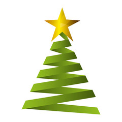 merry christmas tree celebration vector illustration design