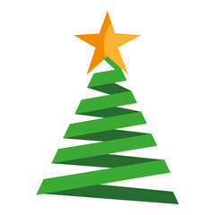 merry christmas tree celebration vector illustration design