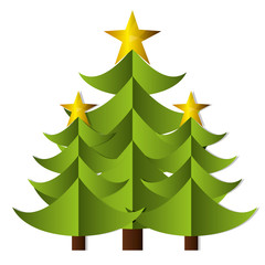 merry christmas trees celebration vector illustration design