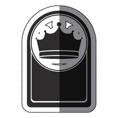 Crown icon. Royal king queen and luxury theme. Isolated design. Vector illustration