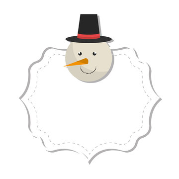 snowman character christmas celebration vector illustration design