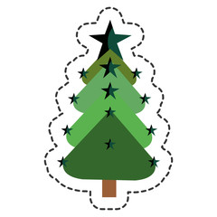 merry christmas tree celebration vector illustration design