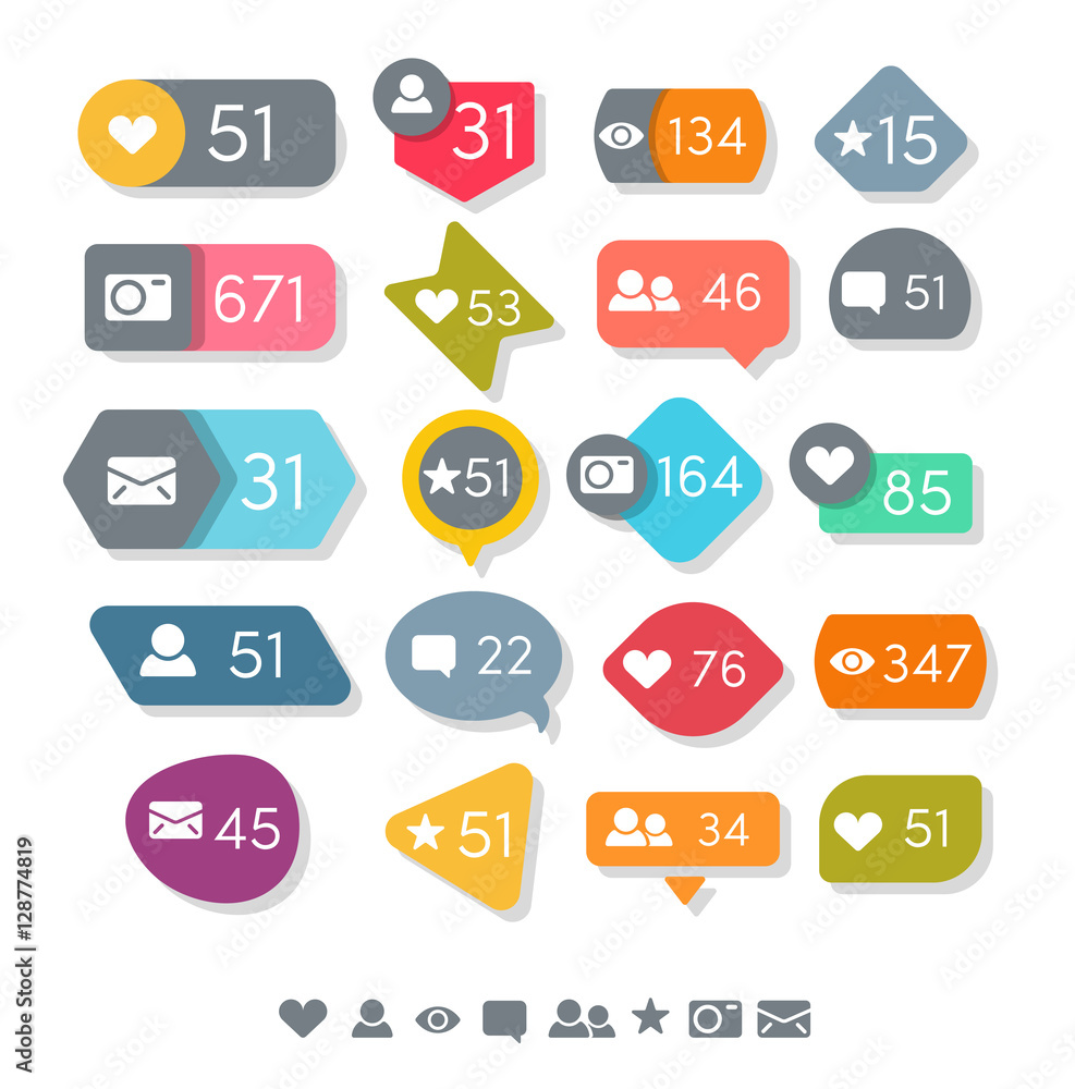 Poster set of vector like counter