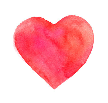 Red watercolor heart.