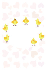 可愛いひよこのイラストのグリーティングカード