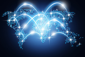 Digital global communication, concept of communication over the