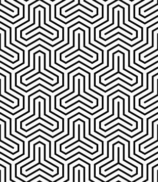 Vector seamless pattern. Modern stylish texture. Repeating geometric pattern with hexagonal tiles.