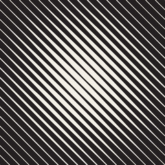 Vector Seamless Black and White Parallel Diagonal Lines Halftone Vignette Pattern