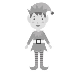 happy merry christmas elf character vector illustration design