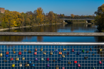 Wonderful autumn landscape by Danube River, Ingolstadt, Germany, Bavaria, Europe