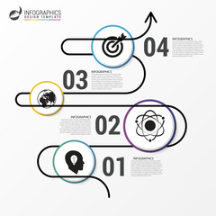 Abstract colorful business path. Timeline infographic template