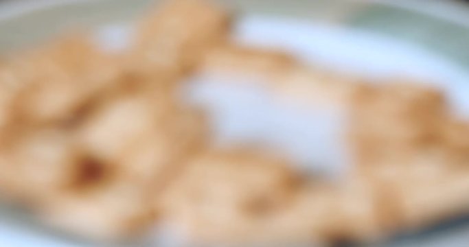 Hardtack biscuit on a plate