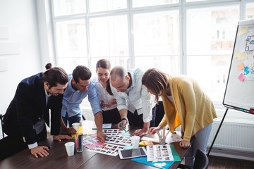 Photo editors discussing about photos