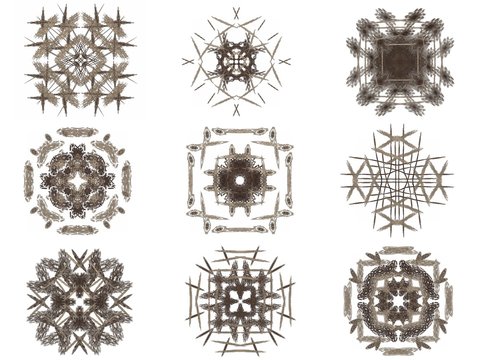 Set beige abstract fractal pattern