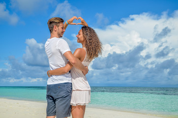 Couple on beach holiday