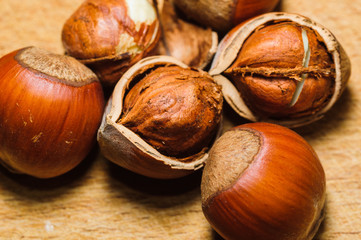 Chopped hazelnuts close-up
