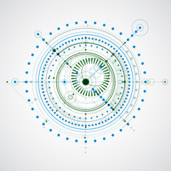 Technical plan, abstract engineering draft for use in graphic an