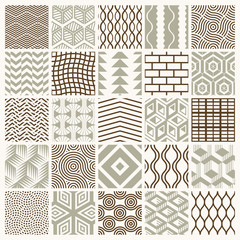 Graphic ornamental tiles collection, set of vector repeated patt