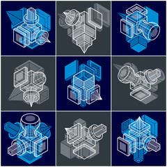 Abstract construction isometric designs collection, vector set.