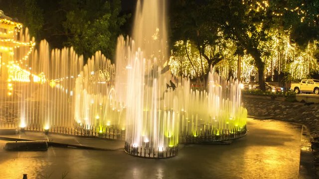 Time lapse fountain night