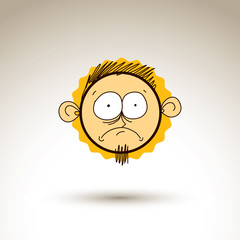 Vector hand drawn cartoon melancholy boy. Web avatar theme graph