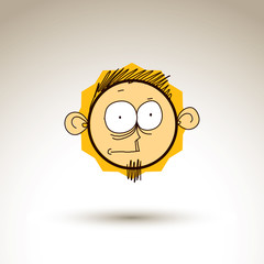 Vector art hand drawn illustration of personality, emotions on t