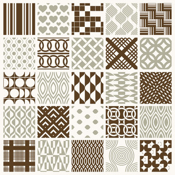 Graphic ornamental tiles collection, set of vector repeated patt