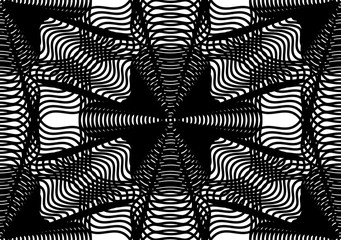 Black and white vector ornamental pattern, seamless art backgrou