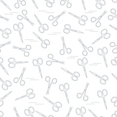 Cute pattern of scissors for manicure and pedicure.