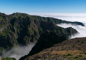 Hiking Pico do Arierio, Pico Ruivo, Madeira, Portugal