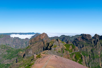 Hiking Pico do Arierio, Pico Ruivo, Madeira, Portugal