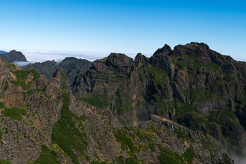 Hiking Pico do Arierio, Pico Ruivo, Madeira, Portugal