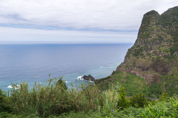 Amazing view on the northern coast by the Atlantic, Boaventura, Ponta Delgada, Madeira Island, Portugal, Europe