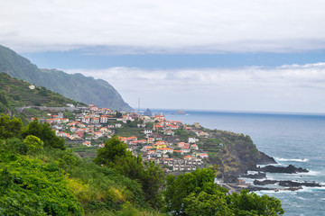 Fototapeta na wymiar Amazing view on the northern coast by the Atlantic, Boaventura, Ponta Delgada, Madeira Island, Portugal, Europe