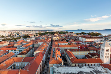 Fototapeta na wymiar View of main street in old Zadar, Croatia