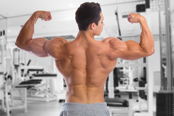 Bodybuilder Bodybuilding Muskeln Rücken Bizeps Fitnessstudio Ma