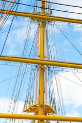 Obraz premium Old sailing boat rigging