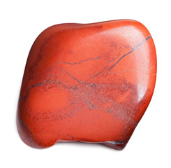 Red jasper stone isolated on white with clipping path