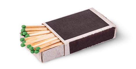 Open box of matches horizontally