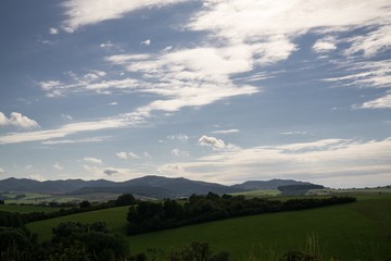 Obraz premium The view on the meadow. Zilina, Slovakia
