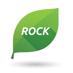 Isolated leaf icon with    the text ROCK