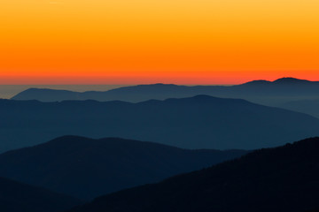 Sunset on mountain