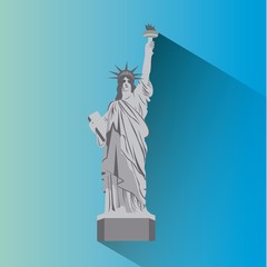 liberty statue monument of new york city. colorful design. vector illustration