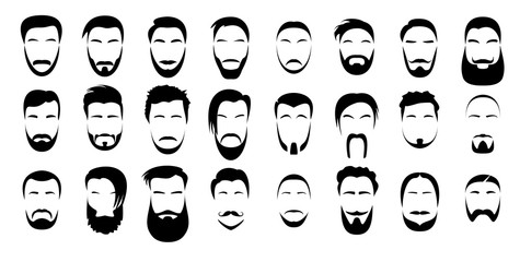 Set of beards and mustache - obrazy, fototapety, plakaty