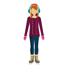 person character with winter clothes vector illustration design