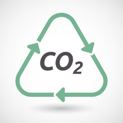 Isolated recycle sign with    the text CO2