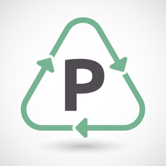 Isolated recycle sign with    the letter P