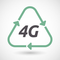 Isolated recycle sign with    the text 4G