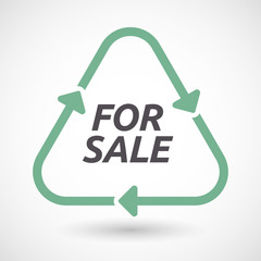 Isolated recycle sign with    the text FOR SALE