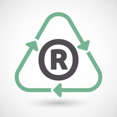 Isolated recycle sign with    the registered trademark symbol